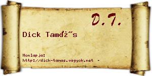 Dick Tamás névjegykártya